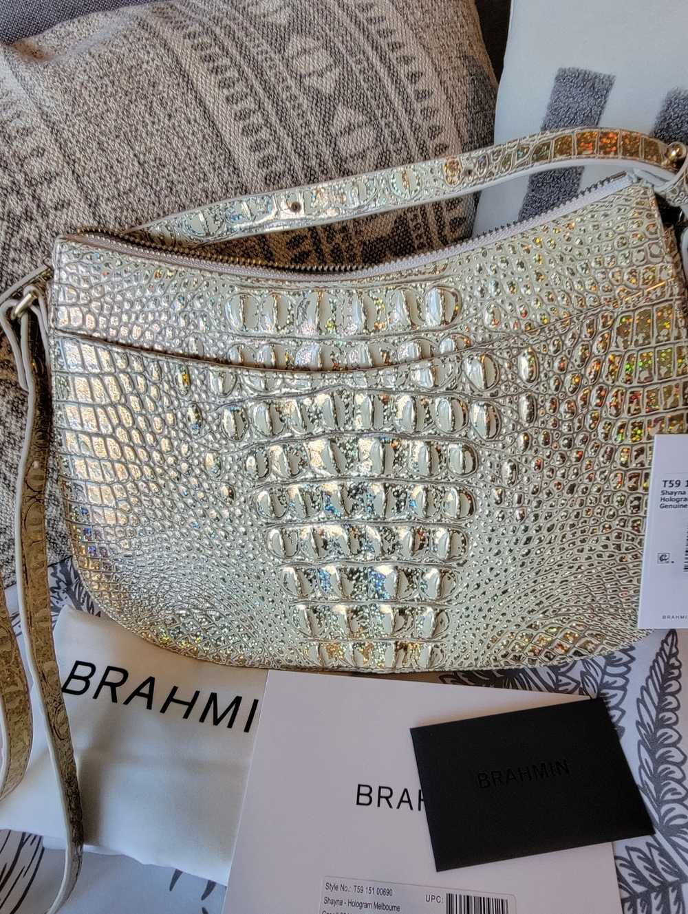 Brahmin Shayna Hologram Melbourne Shoulder/Crossbody Bag NWT - Picture 2 of 7
